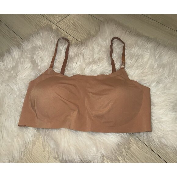 Calvin Klein QF4783 Invisibles Retro Bralette Bra Wire Free XL XLarge Brown New - Picture 1 of 5